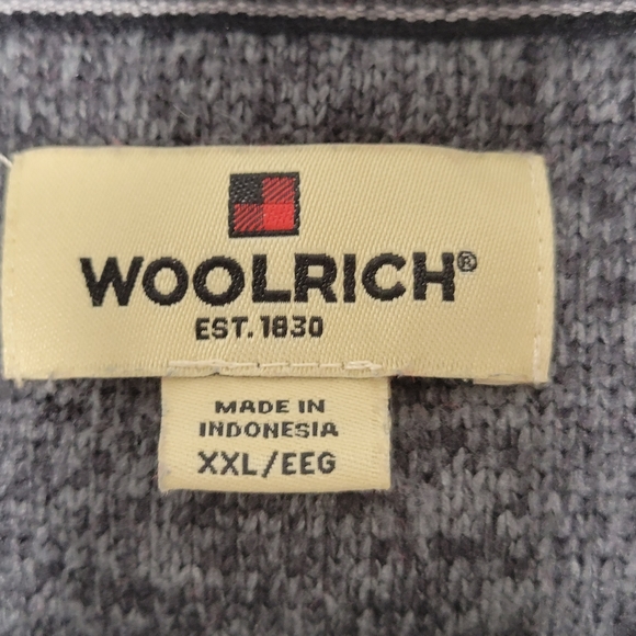 Woolrich Quarter 1/4 Zip Pullover Sweater Sweatshirt Mens XXL Charcoal Gray Blue - Picture 7 of 13